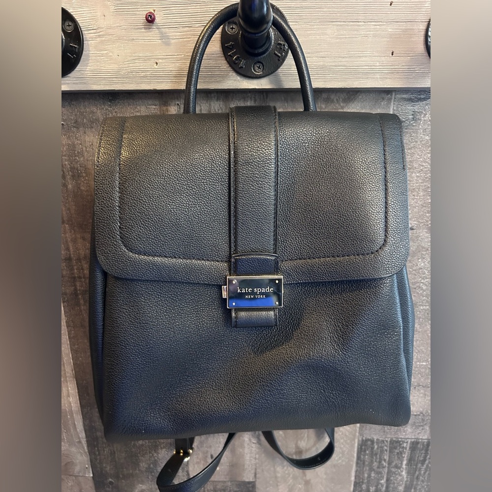 Kate Spade Charcoal Leather Backpack